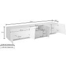 TV-Ständer mit 4 Türen, offenem Fach und einer Schublade Made in Italy - Popilio Viadurini