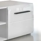 TV-Ständer in weißer Ausführung mit 2 Türen und 1 offenem Fach – Selenio Viadurini