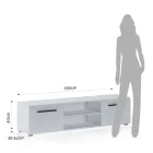 TV-Ständer in weißer Ausführung mit 2 Türen und 1 offenem Fach – Selenio Viadurini