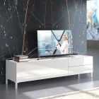 TV-Ständer aus Holz mit 1 Tür und 2 Schubladen – Tantalo Viadurini