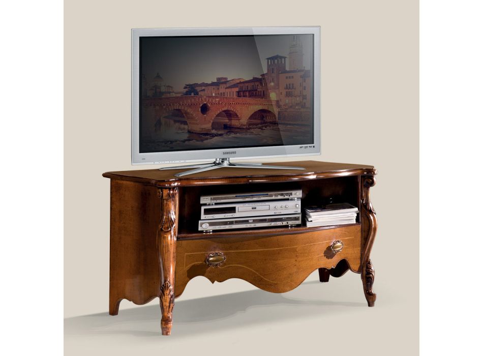 Bassano Walnuss TV-Schrank mit Schublade Made in Italy - Commodo