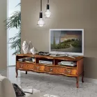 Klassisches TV-Möbel aus Holz mit Fächern und Schubladen Made in Italy - Prince Viadurini