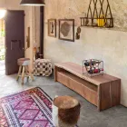 Moderner TV-Ständer aus Akazienholz mit 3 Schubladen Homemotion - Lauro Viadurini