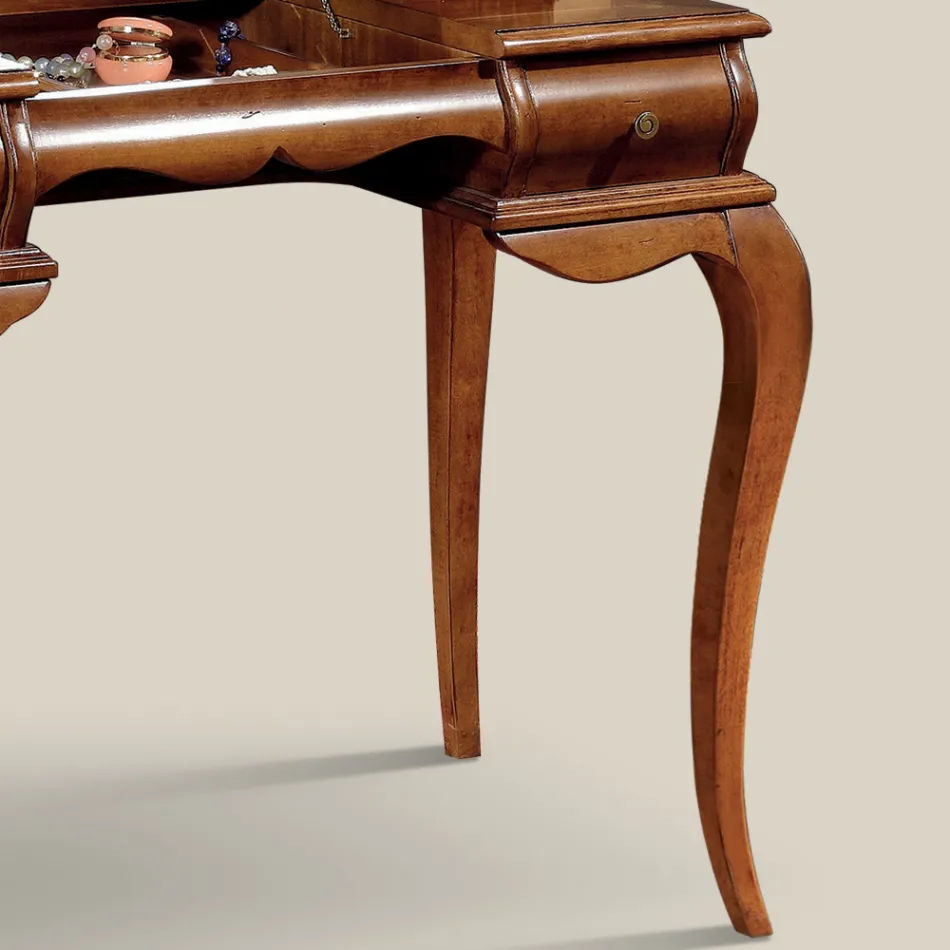 Klassischer Schminktisch aus Walnussholz Made in Italy - Hastings Viadurini