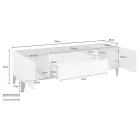 Mobiler Fernseher aus Melamin 2 Zimmer und 1 Schublade Made in Italy - Florentino Viadurini