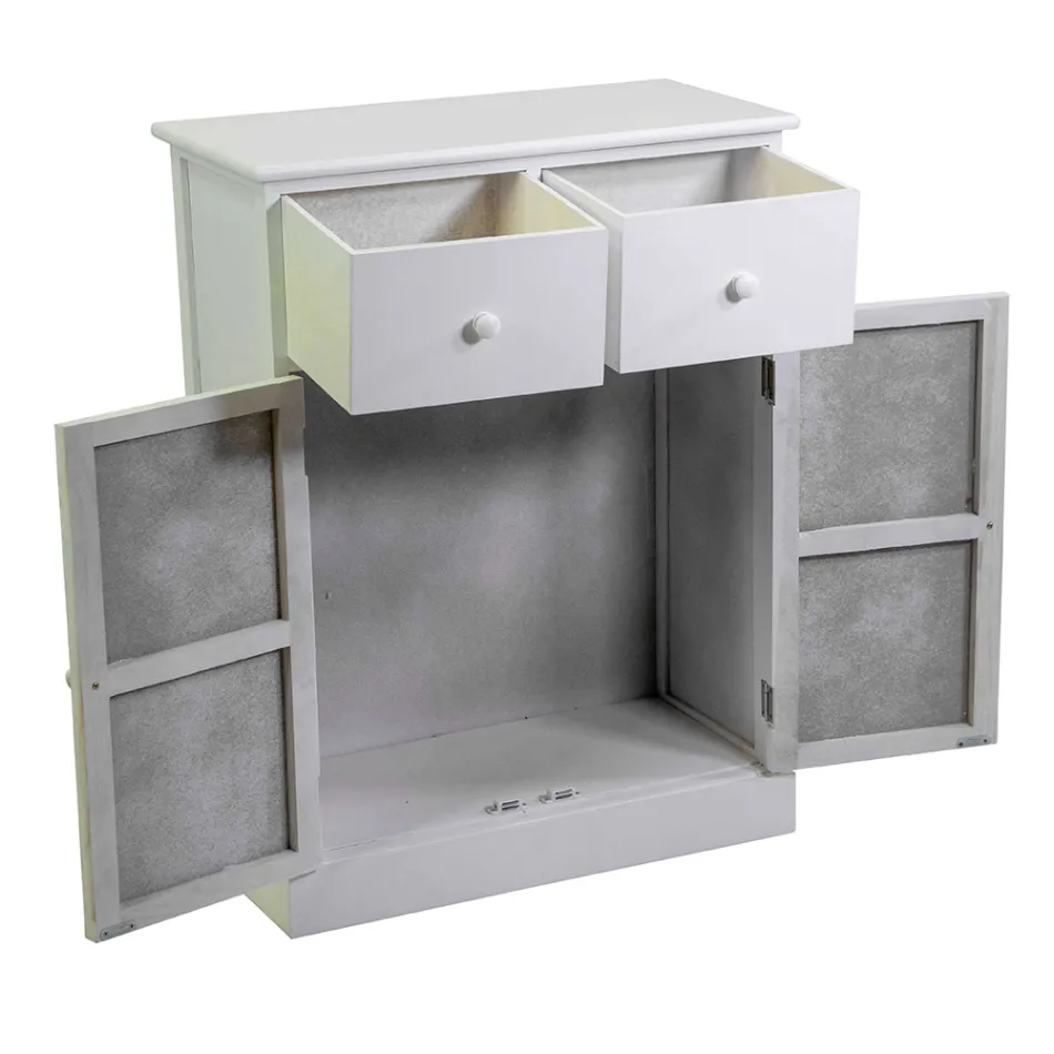 Indoor-Schrank aus Holz mit 2 Türen und 2 Schubladen - Meduse Viadurini