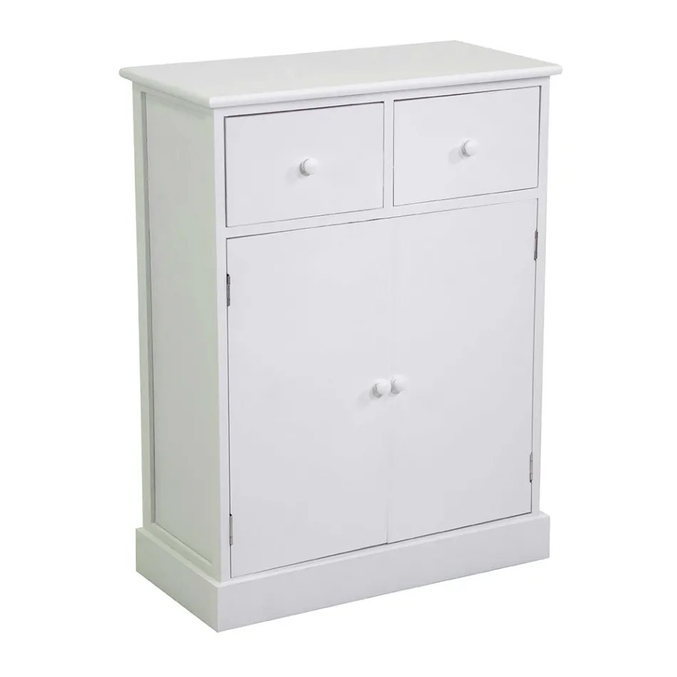 Indoor-Schrank aus Holz mit 2 Türen und 2 Schubladen - Meduse Viadurini