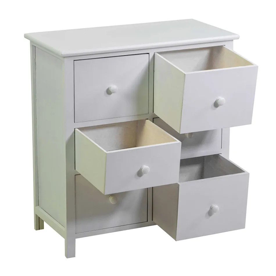 Indoor-Schrank aus Holz mit 6 Schubladen - Qualle Viadurini