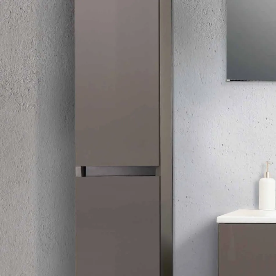 Aufgehängte Badezimmermöbel in MDF lackiert Made in Italy - Becky Viadurini