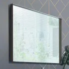 Hängende Badezimmermöbel aus Holz, Metall und Keramik B96 cm, Edel - Renga Viadurini