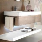 Hängende Badezimmermöbel aus Metall, MDF-Holz und Stonelight Made in Italy - Renga Viadurini