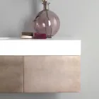 Hängende Badezimmermöbel aus Metall, MDF-Holz und Stonelight Made in Italy - Renga Viadurini