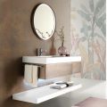 Hängende Badezimmermöbel aus Metall, MDF-Holz und Stonelight Made in Italy - Renga