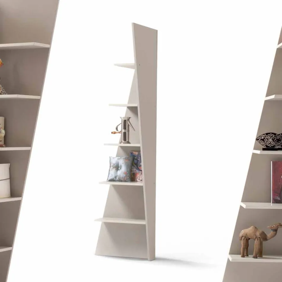 My Home Esquina Design Eck Bücherregal MDF lackiert H220cm made in Italy Viadurini