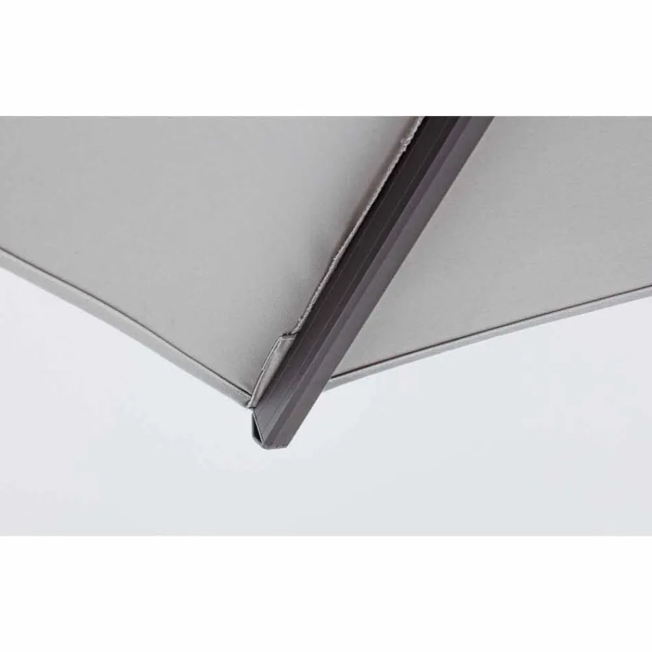 3x3 Sonnenschirm mit hellgrauem Stoff und anthrazitfarbener Struktur - Dalton Viadurini