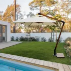 Outdoor-Regenschirm aus Holz und Ecru-Polyester 3x4, Homemotion – Passmore Viadurini