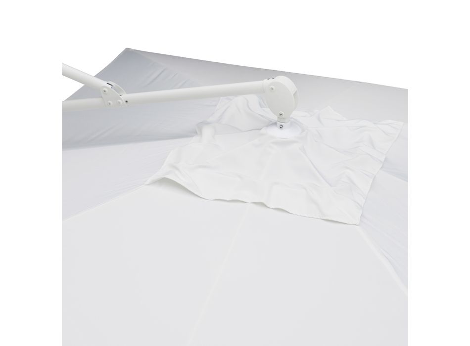 Sonnenschirm aus Polyester mit weißer Aluminiumstruktur - Zinica Viadurini