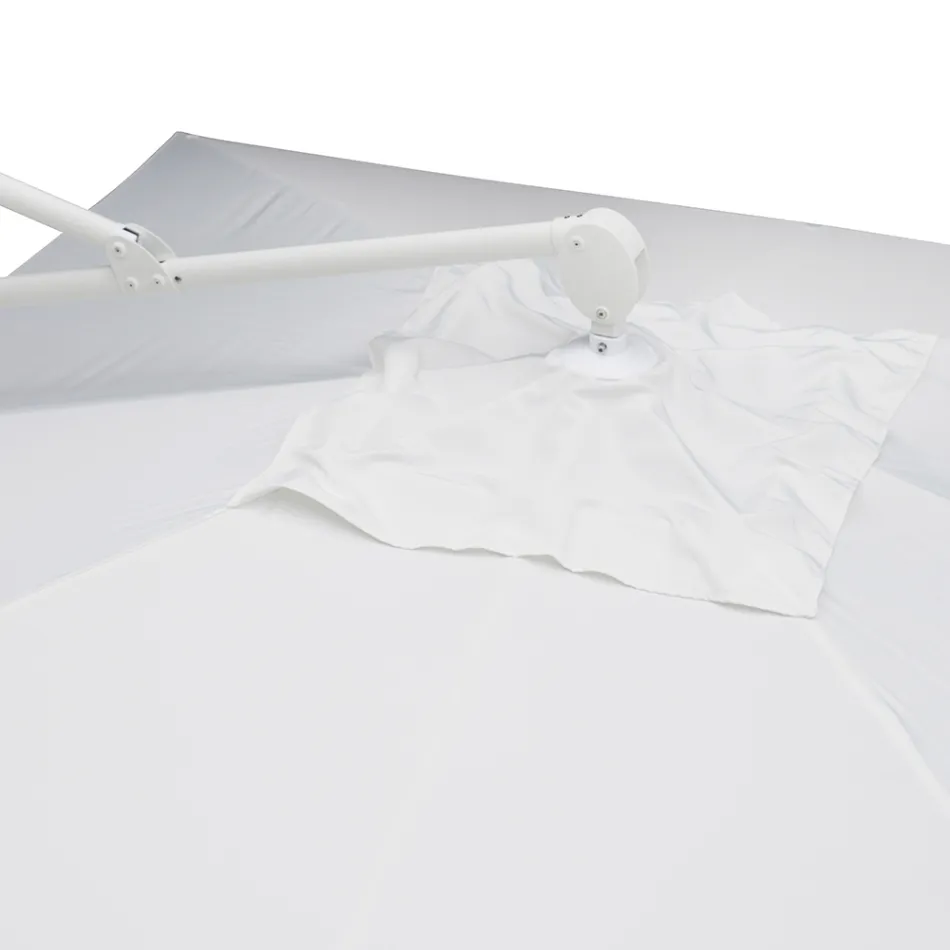 Sonnenschirm aus Polyester mit weißer Aluminiumstruktur - Zinica Viadurini