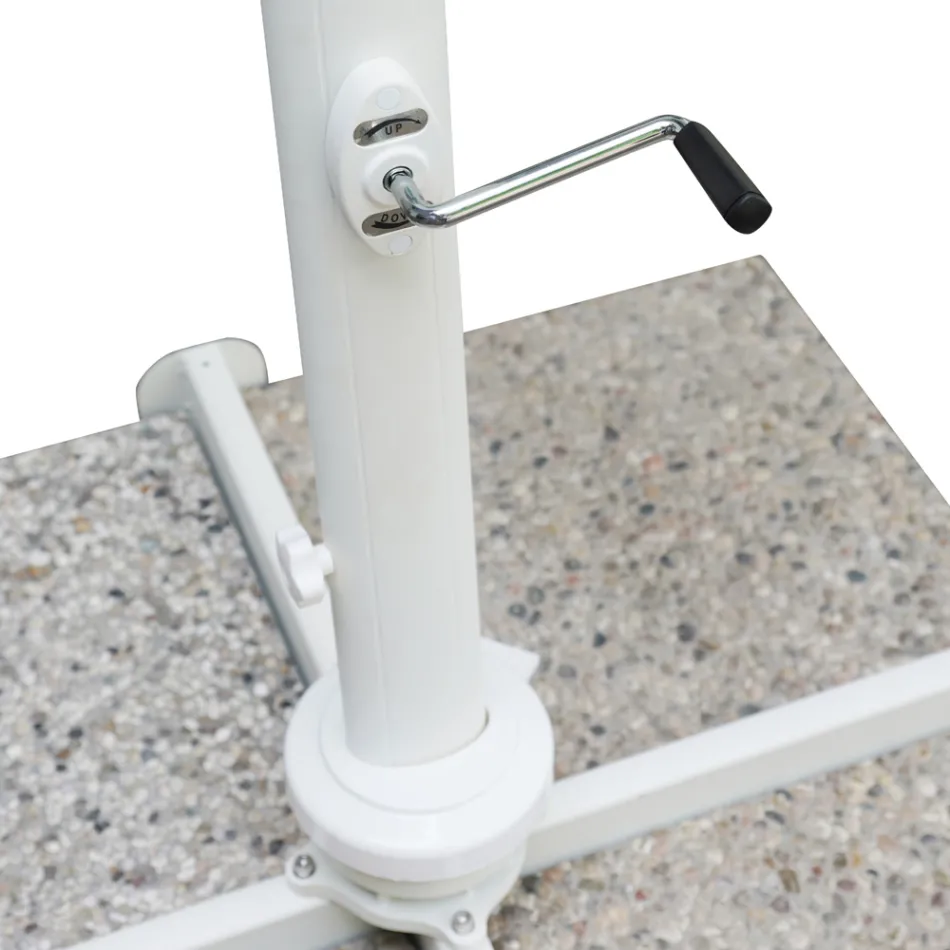 Sonnenschirm aus Polyester mit weißer Aluminiumstruktur - Zinica Viadurini