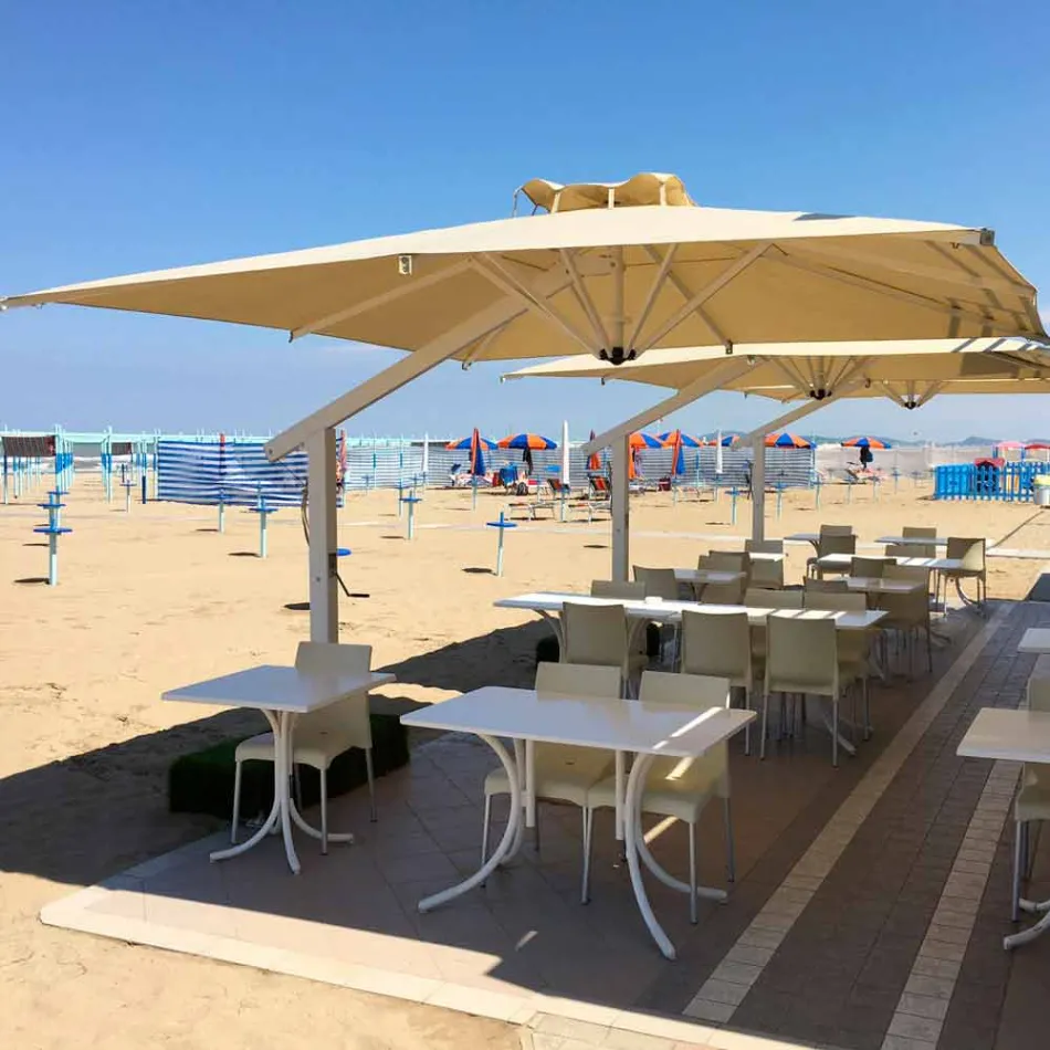 Gartenschirm aus weißem oder anthrazitfarbenem Aluminium 300x300 cm - Lapillo Viadurini