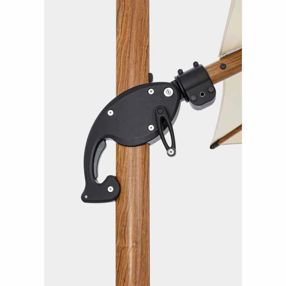 3x3 Außenschirm aus Aluminium mit beigem Polyestergewebe - Leano Viadurini