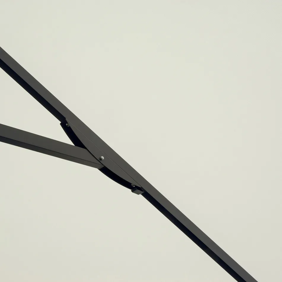 3x3 Meter großer quadratischer Sonnenschirm aus harzbeschichtetem Polyester - Laube Viadurini