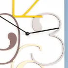 Wanduhr farbiges und weißes Holz rechteckiges modernes Design - Mathematik Viadurini