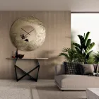 Cinzia – Wanduhr aus gehämmertem, versilbertem Fusingglas, hergestellt in Italien Viadurini