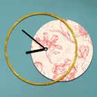 Uhr mit hölzerner und bedruckter Platte, hergestellt in Italien – Malawi Viadurini