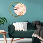 Uhr mit hölzerner und bedruckter Platte, hergestellt in Italien – Malawi Viadurini