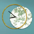 Uhr mit hölzerner und bedruckter Platte, hergestellt in Italien – Malawi Viadurini