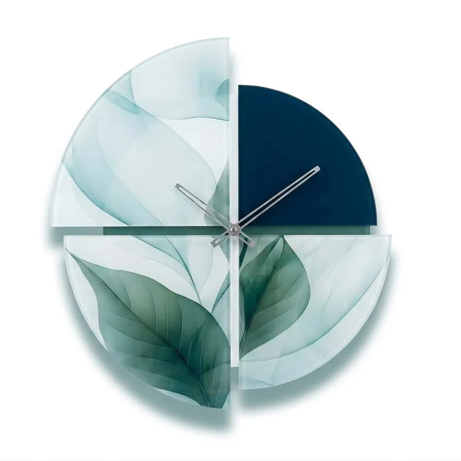 Bedruckte Methacrylat-Wanduhr mit geometrischen Formen, hergestellt in Italien - Lumea Viadurini