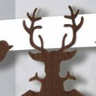 Modernes Design Wanduhr in dunkel und weiß verziertem Holz - Märchen Viadurini