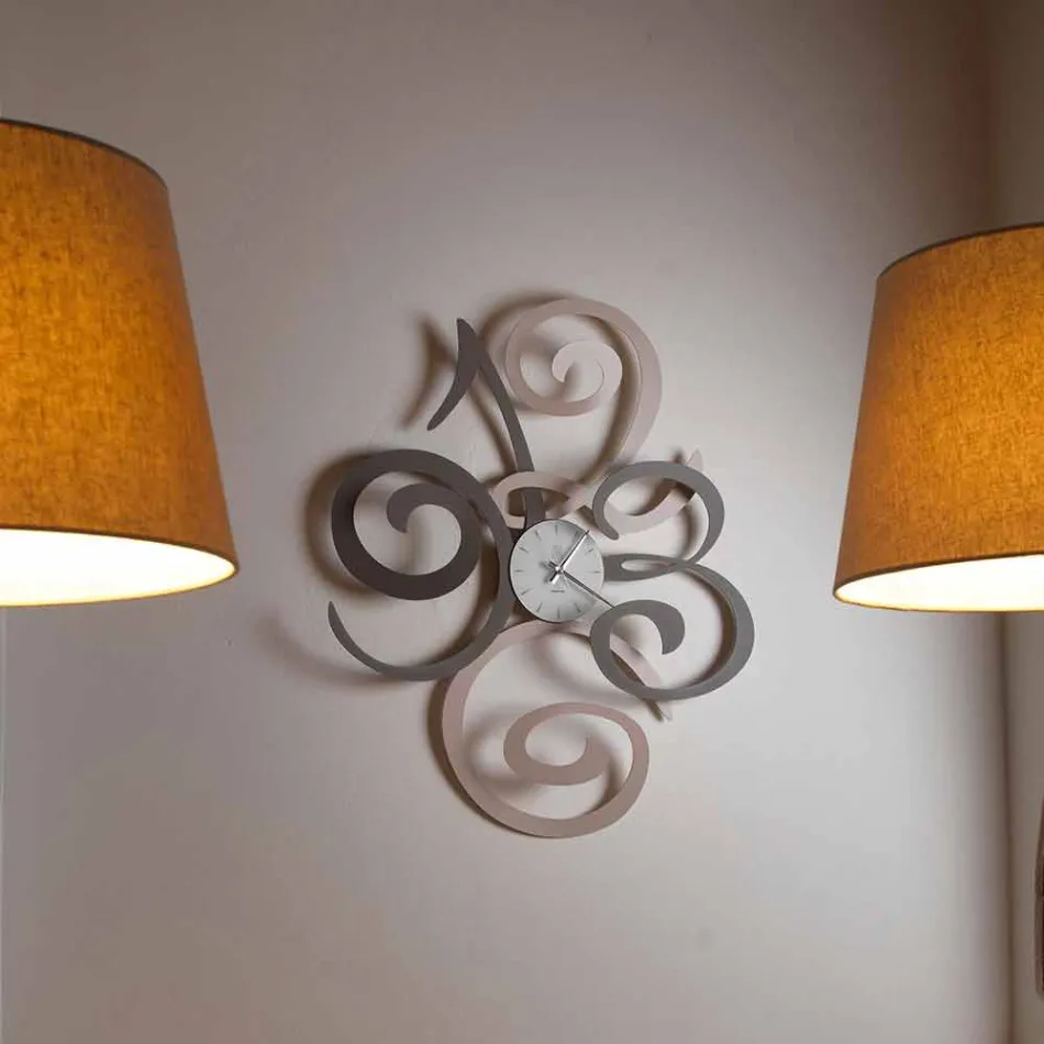 Design Wanduhr aus farbigem Eisen Made in Italy - Fiordaliso Viadurini