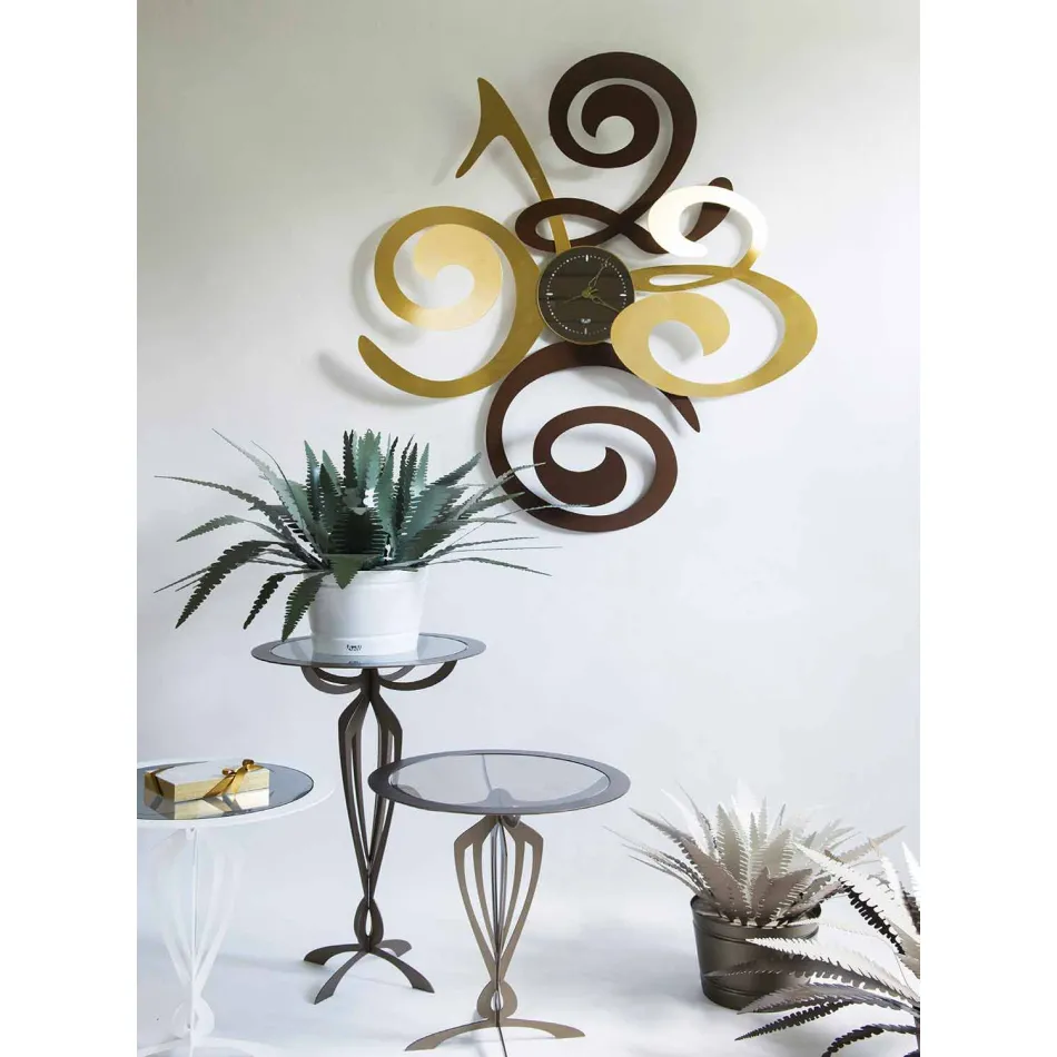 Design Wanduhr aus farbigem Eisen Made in Italy - Fiordaliso Viadurini