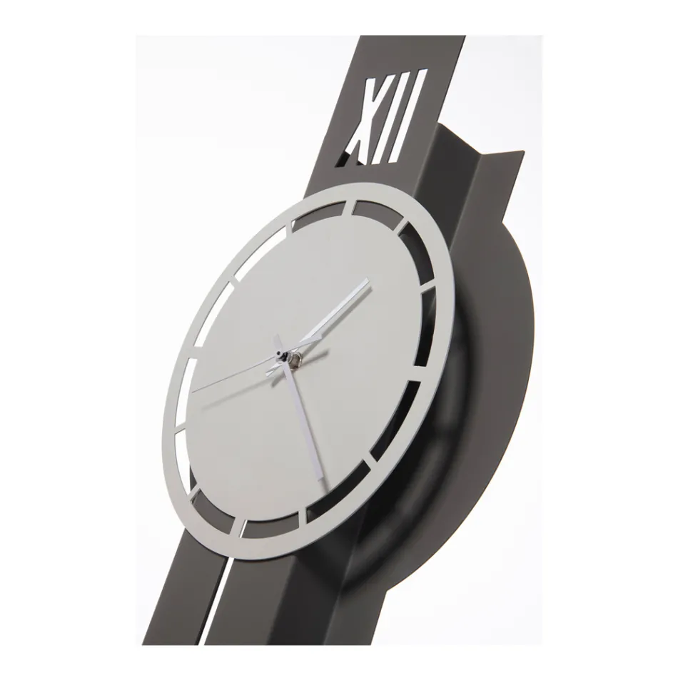 Eisen-Wanduhr mit Pendel, hergestellt in Italien – Klang Viadurini