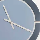 Moderne runde Wanduhr in Weißblau Avio - Savio Viadurini