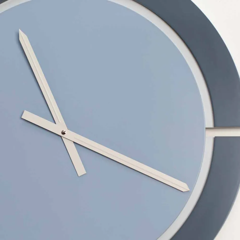 Moderne runde Wanduhr in Weißblau Avio - Savio Viadurini
