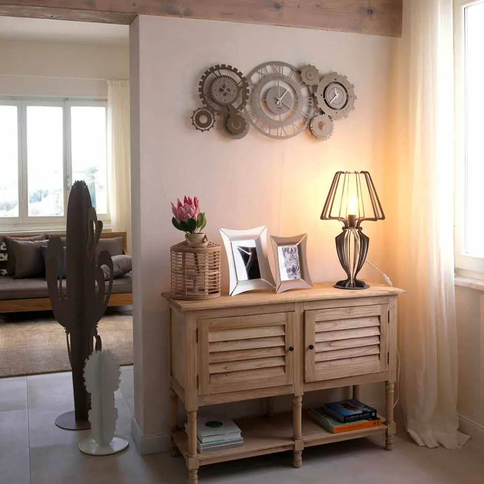 Moderne Eisenwanduhr mit drei Spindeln Made in Italy - Mechanisch Viadurini