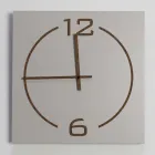 Wanduhr mit quadratischem und modernem Design in beige und braunem Holz - Tabata Viadurini