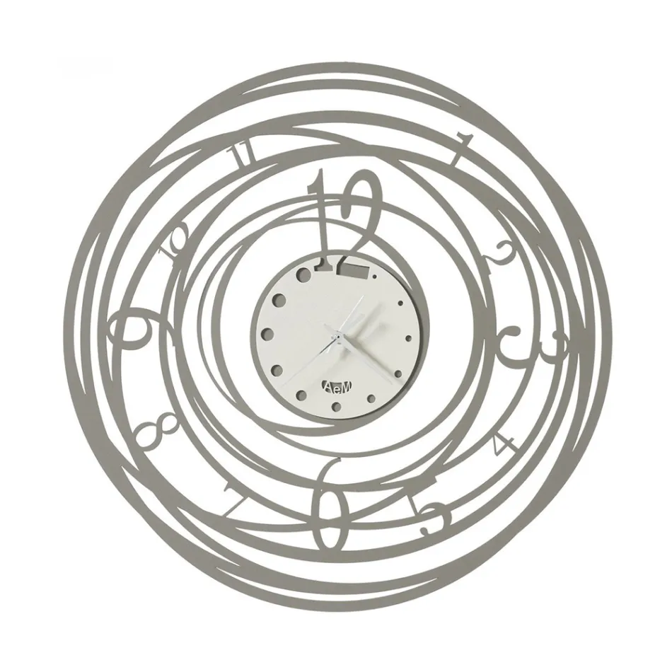 Runde Wanduhr in Eisen verziertem Design in 3 Farben - Doric Viadurini