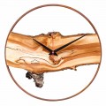 Runde Wanduhr aus massivem Apfelholz Made in Italy - Sirmione