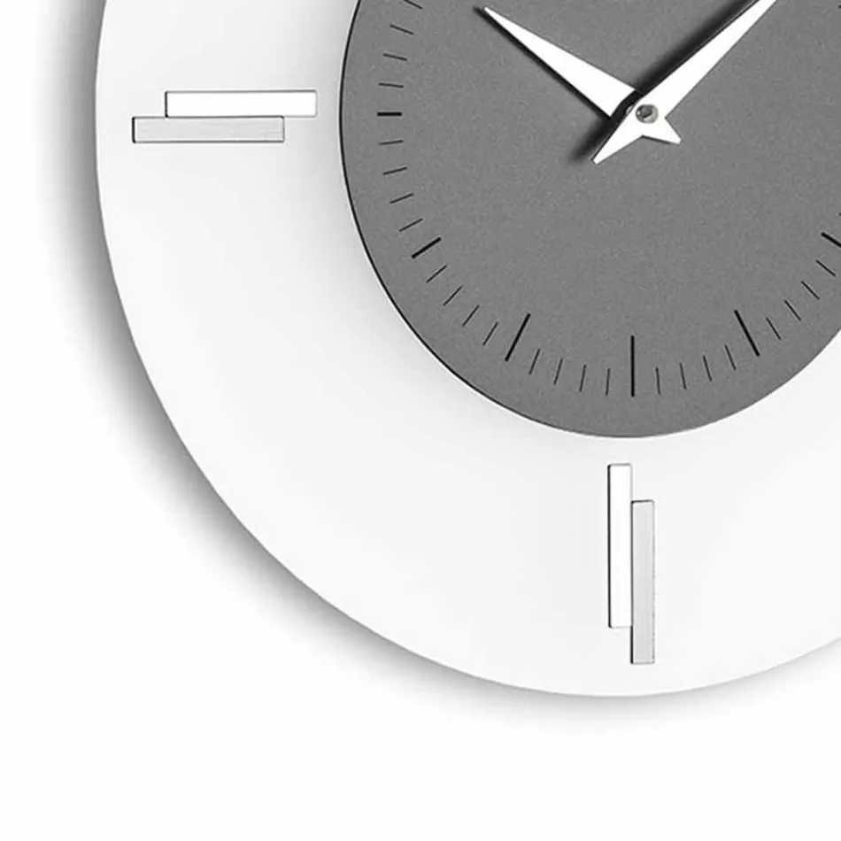 Runde Wanduhr aus Methacrylat und Aluminium Made in Italy - Syrien Viadurini