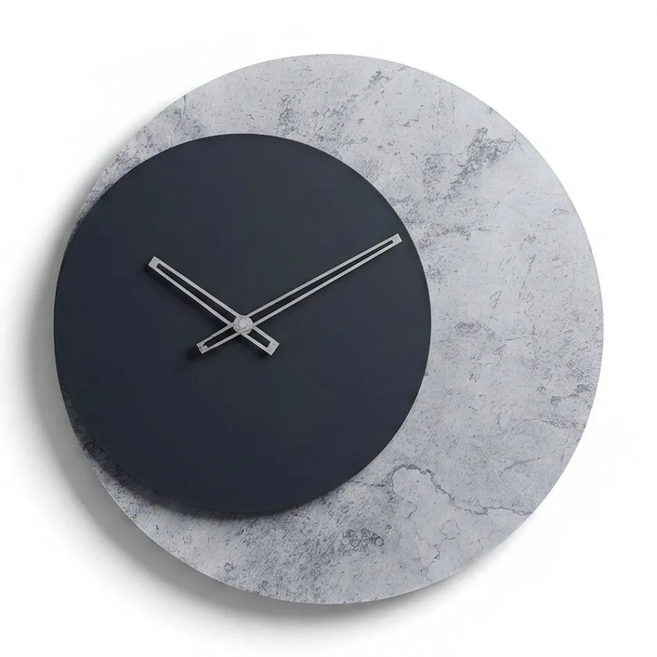 Elara Runde Wanduhr aus bedrucktem Methacrylat, hergestellt in Italien Viadurini
