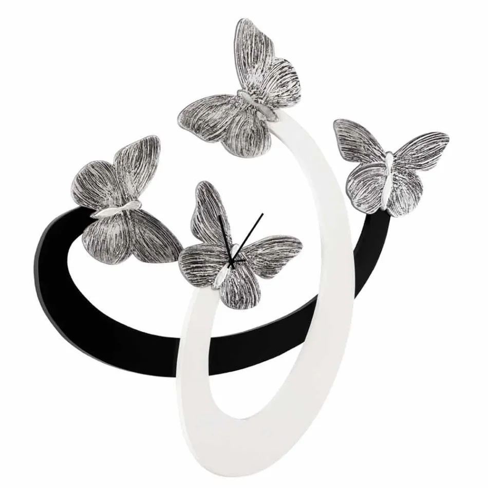 Designer Wanduhr Elfenbein / Schwarz handgefertigt in Italien Zenia Viadurini