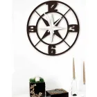 Große Wanduhr Design in Shabby White und Brown Wood - Scharnier Viadurini