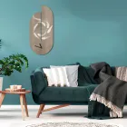 Holzuhr mit Reiher-Aufdruck, hergestellt in Italien – Palau Viadurini