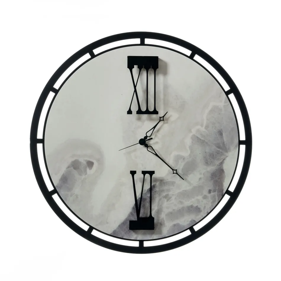 Uhr aus Eisen mit 3 Zeigern, hergestellt in Italien – Stern Viadurini