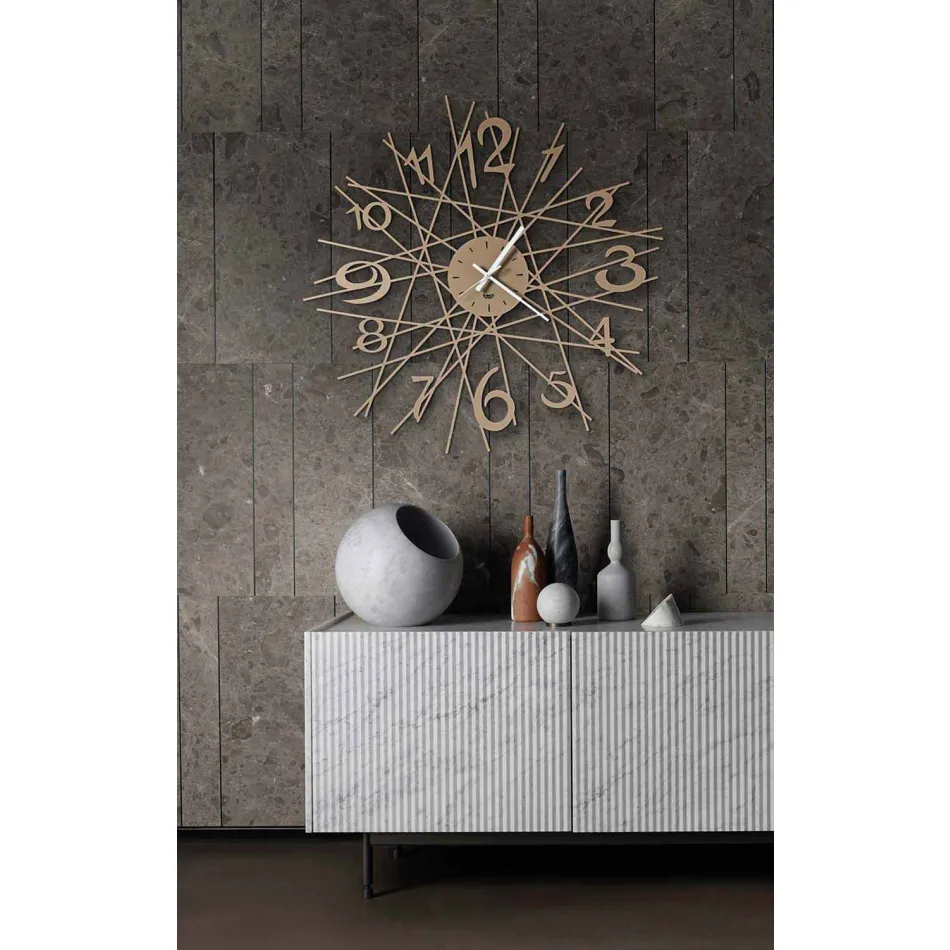 Runde Eisen Design Wanduhr Made in Italy - Kombo Viadurini