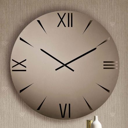 Runde Spiegelglasuhr mit lasergravierten Ziffern - Clelia Viadurini